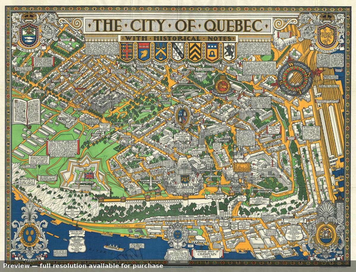 Antique map: City Of Quebec, 1932, 1932