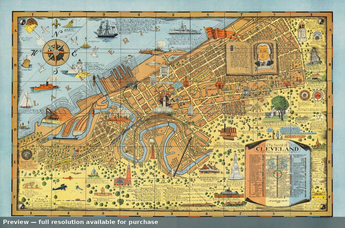 Antique map: Cleveland, 1928, 1928