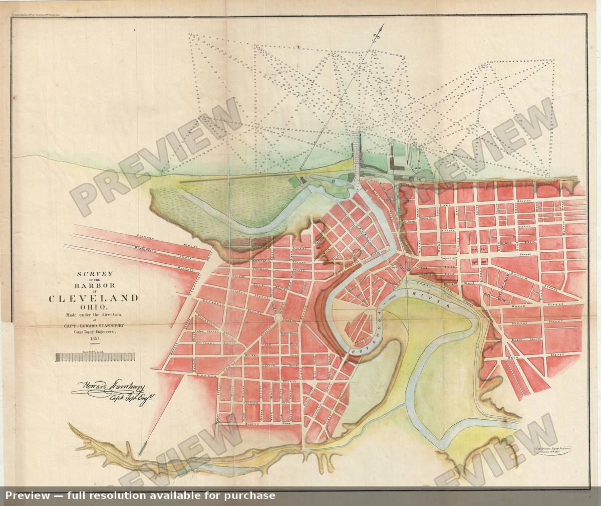 Antique map: Clevelandharbor, 1853