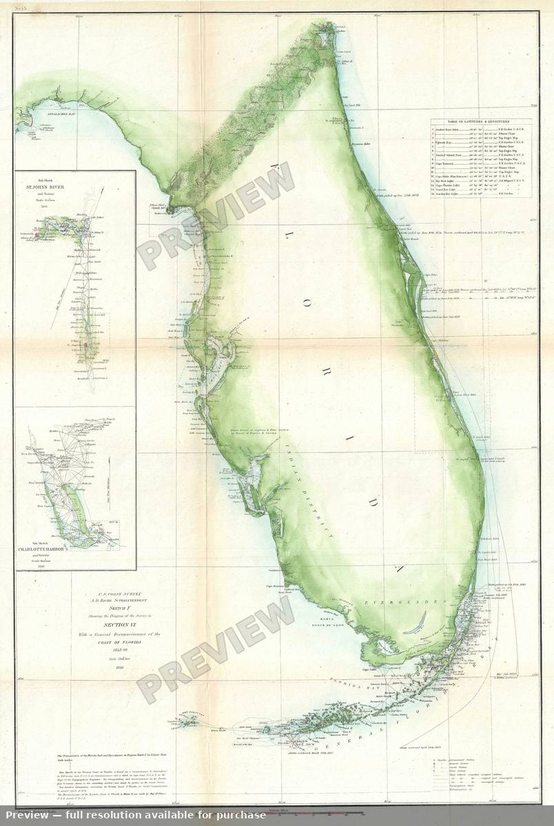 Antique map: Coast Of Florida, 1860, 1860