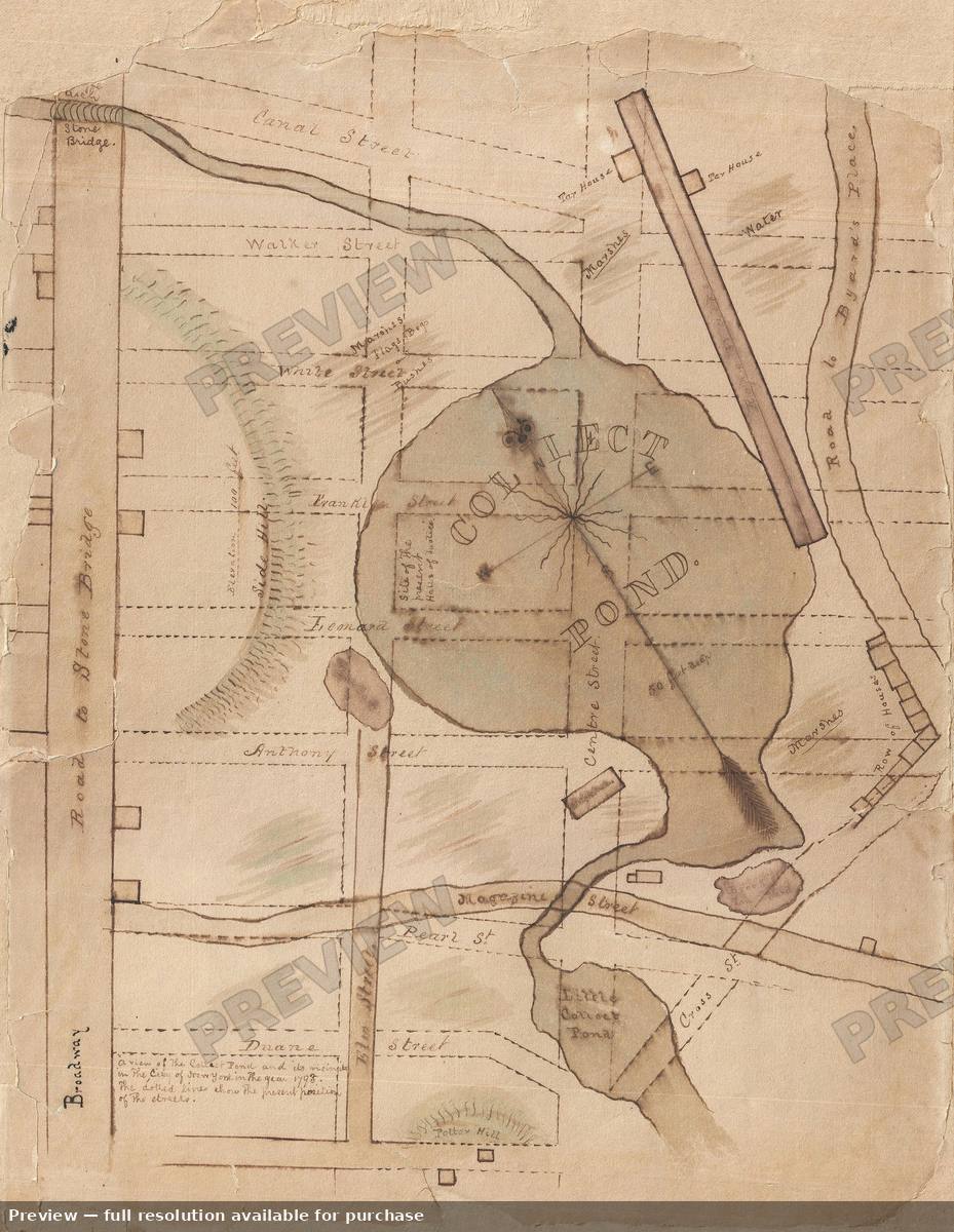 Antique map: Collect Pond, 1793, 1793