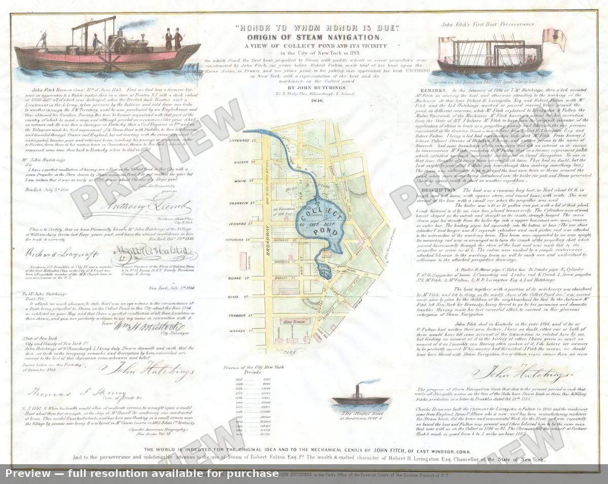 Antique map: Collect Pond, 1846, 1846