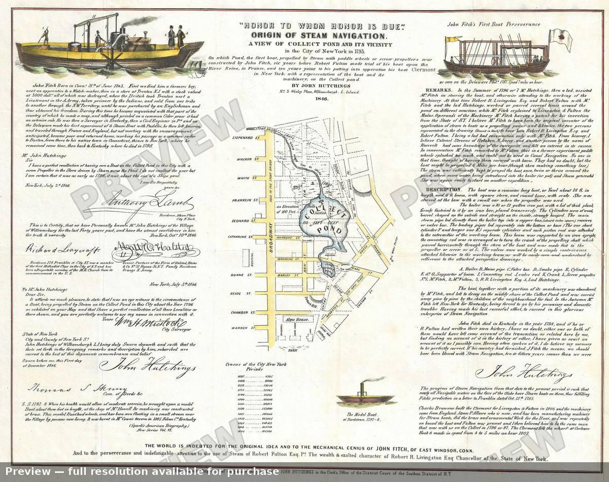 Antique map: Collect Pond 2, 1846