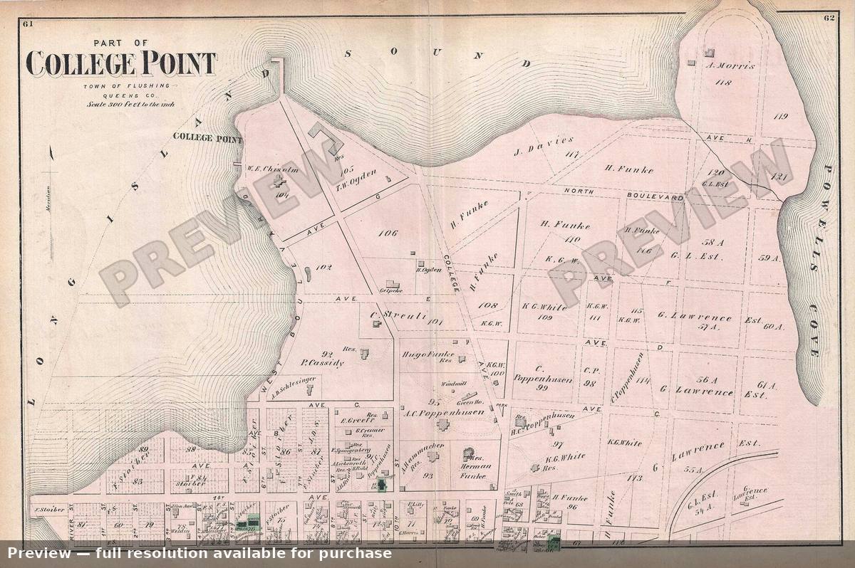 Antique map: College Point 2, 1873