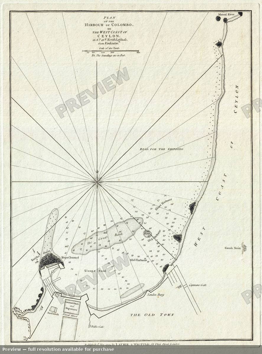 Antique map: Colombo, 1794