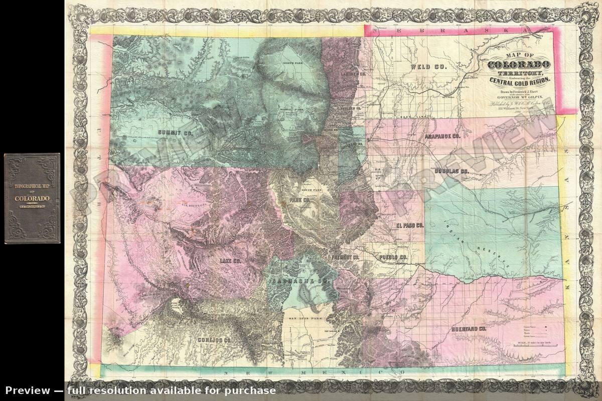 Antique map: Colorado 2, 1870, 1870