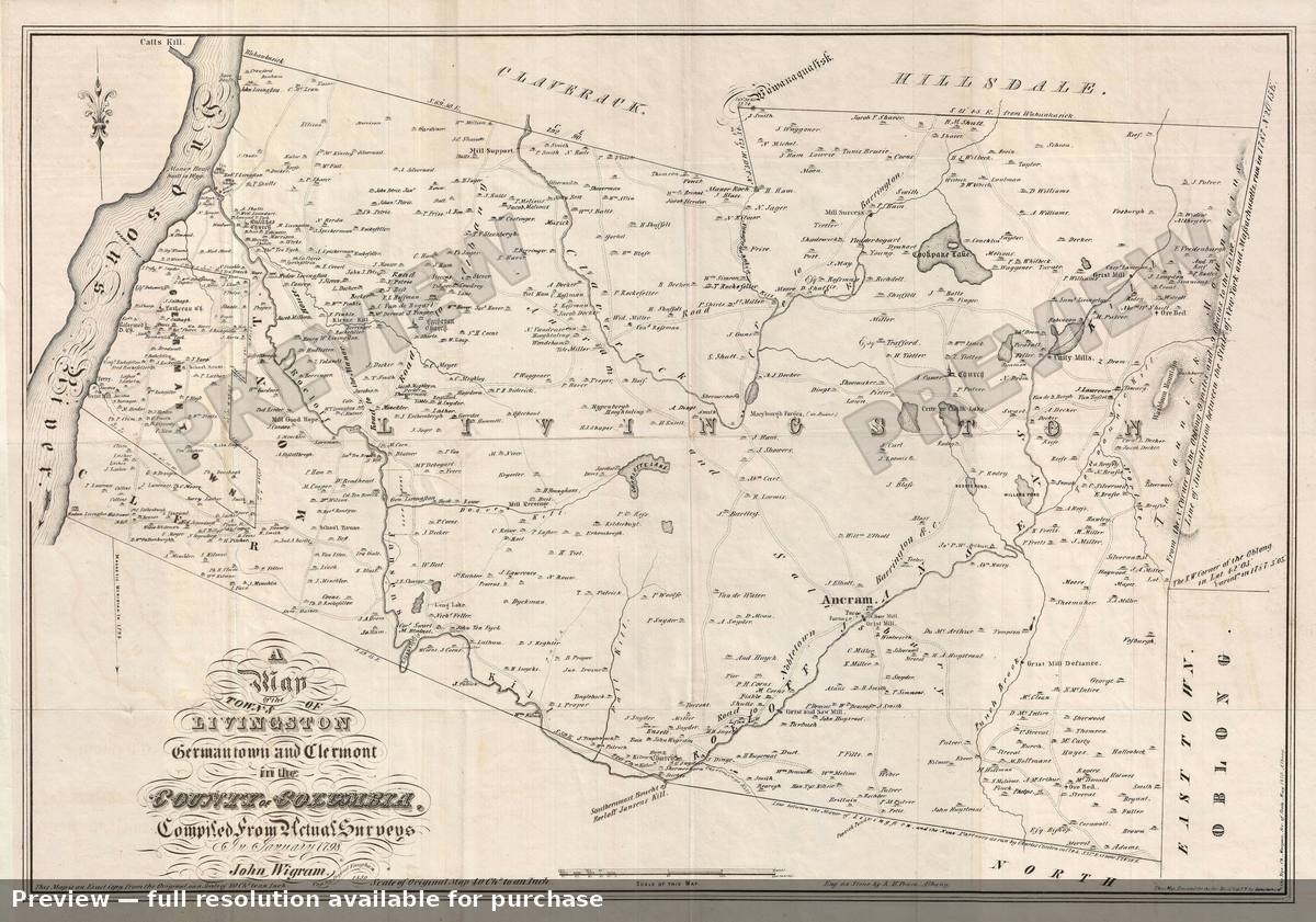 Antique map: Columbia County, 1850, 1850