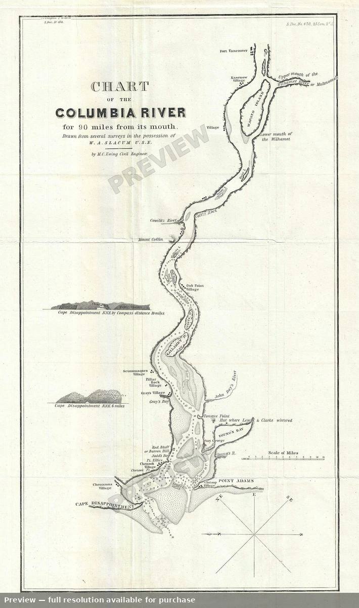 Antique map: Columbia River, 1838, 1838