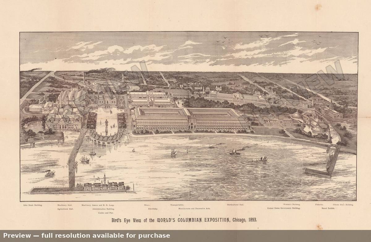 Antique map: Columbian Exposition, 1893