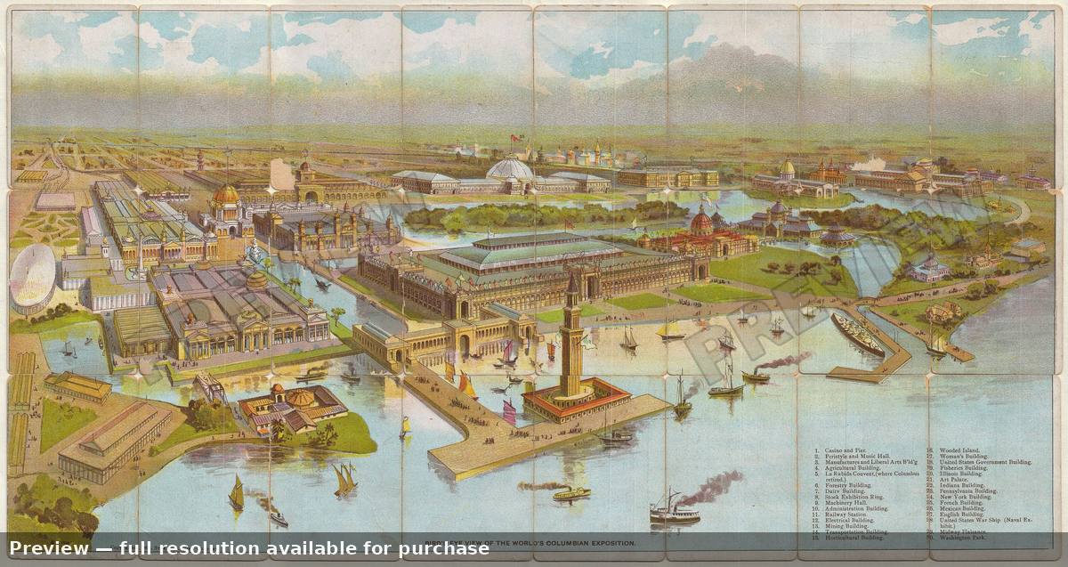 Antique map: Columbian Exposition Cards, 1892, 1892