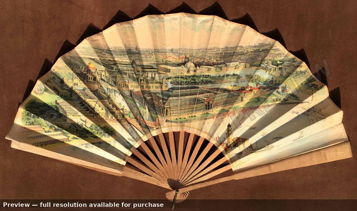 Antique map: Columbian Exposition Chicago Fan, 1893, 1893