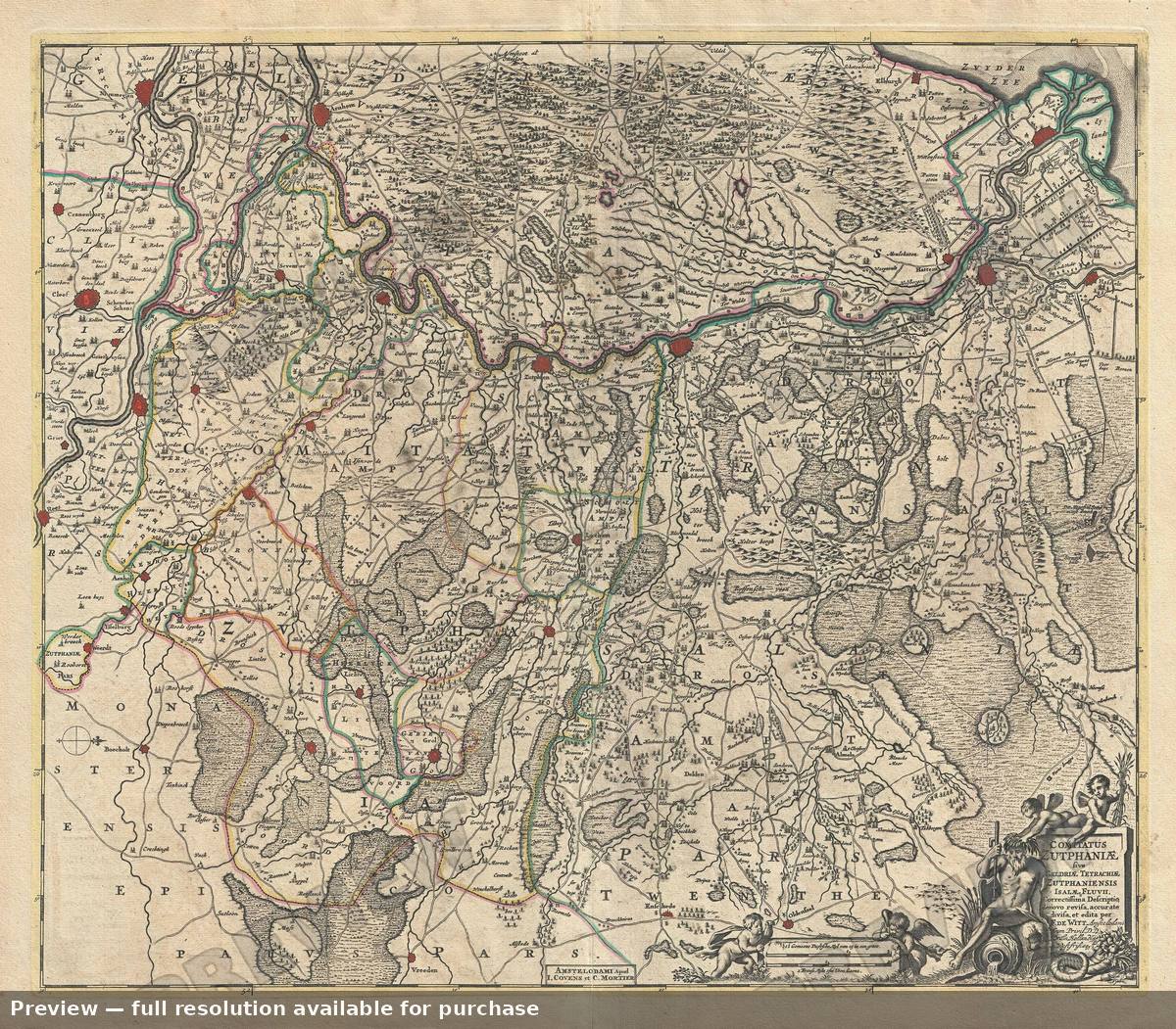 Antique map: Comitatus Zutphaniae, 1721