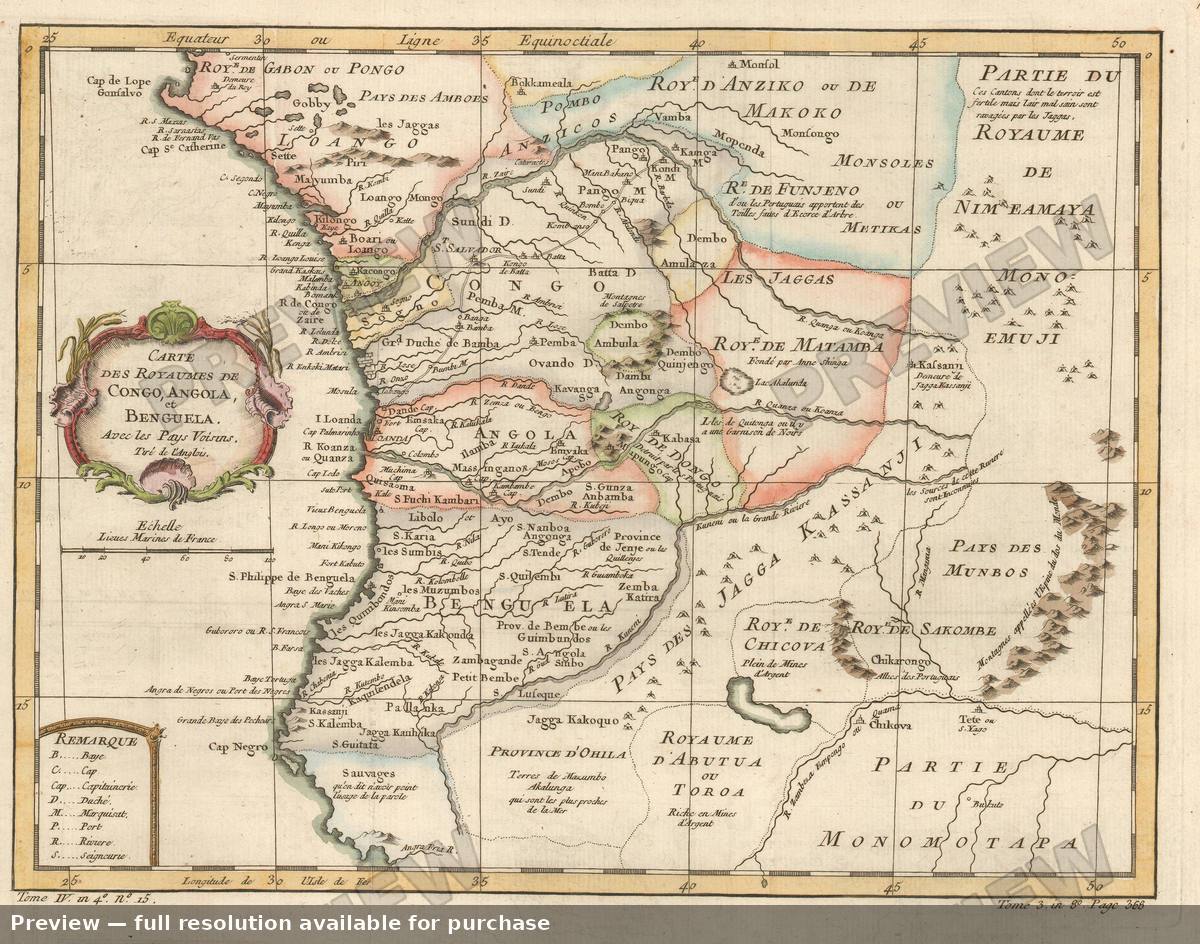 Antique map: Congo, 1780, 1780