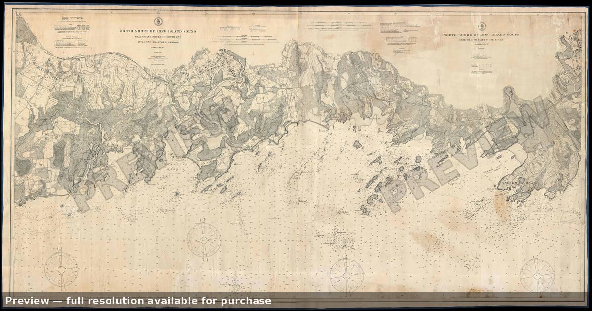 Antique map: Connecticut Coast, 1907, 1907