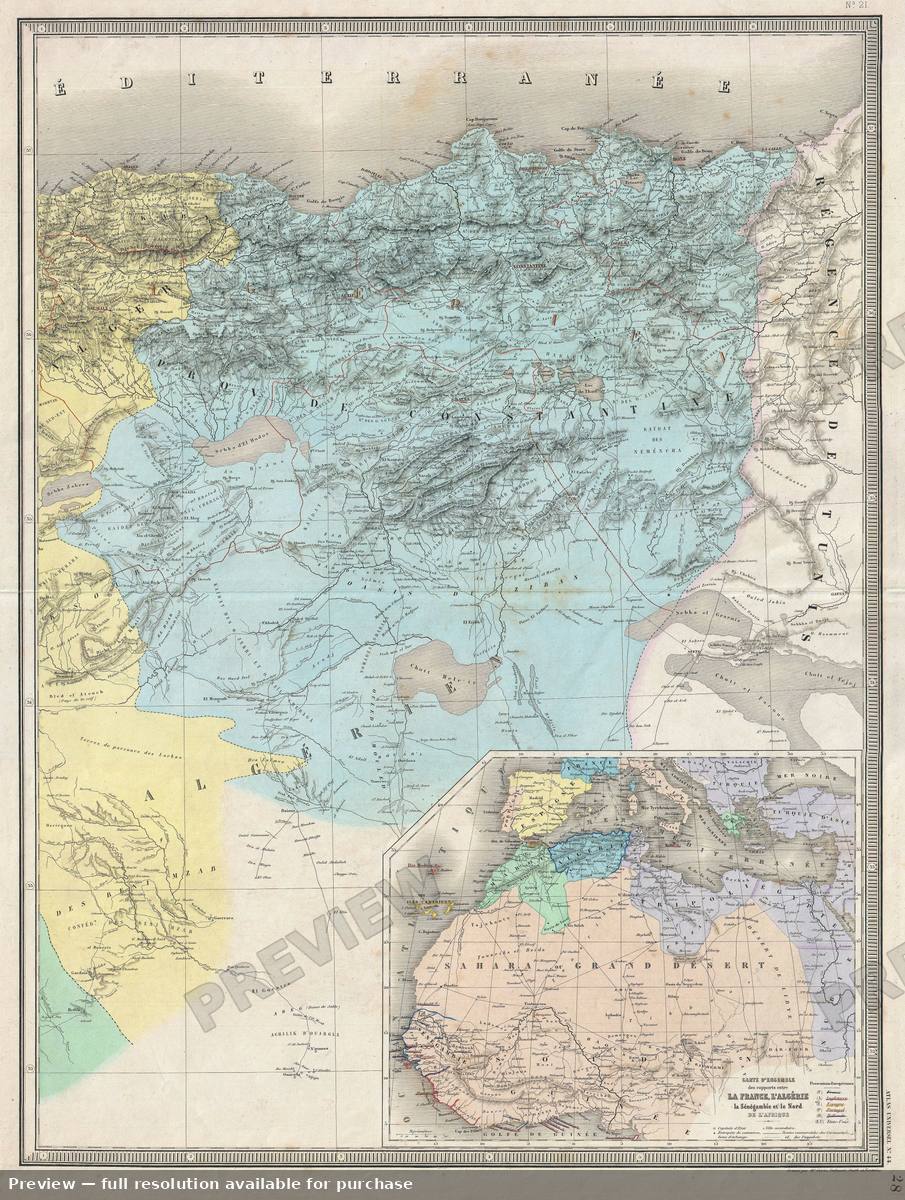 Antique map: Constantine, 1847