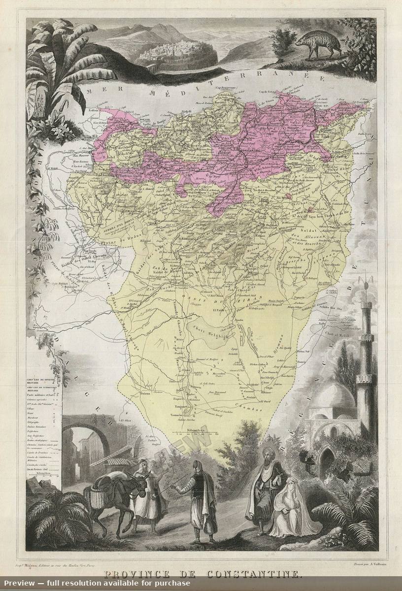 Antique map: Constantine, 1878, 1878