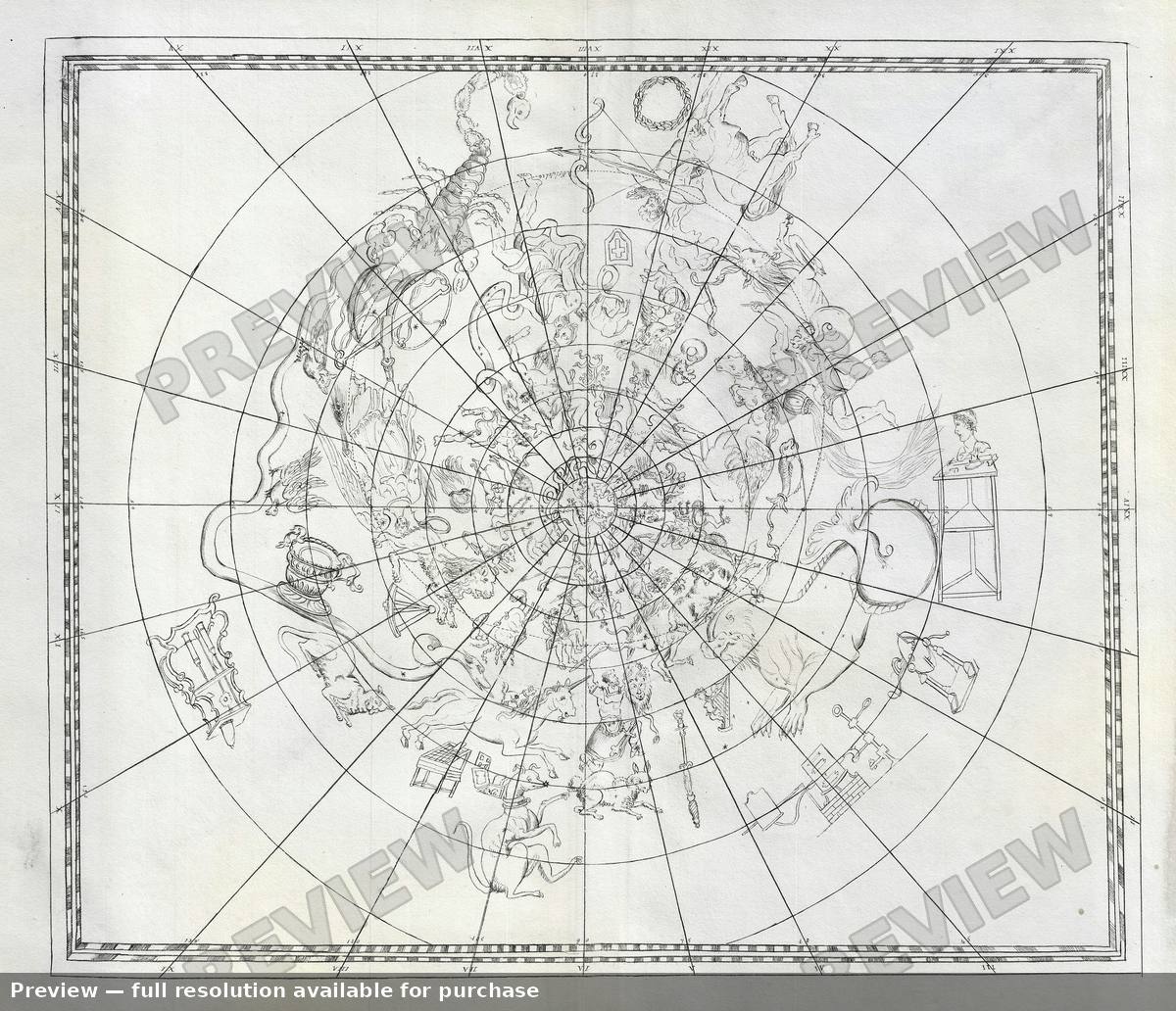 Antique map: Constellations, 1823, 1823