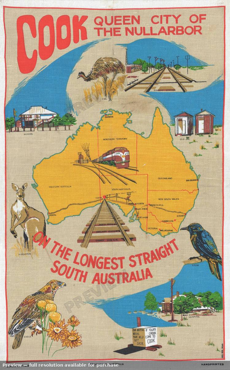 Antique map: Cook Aus, 1960