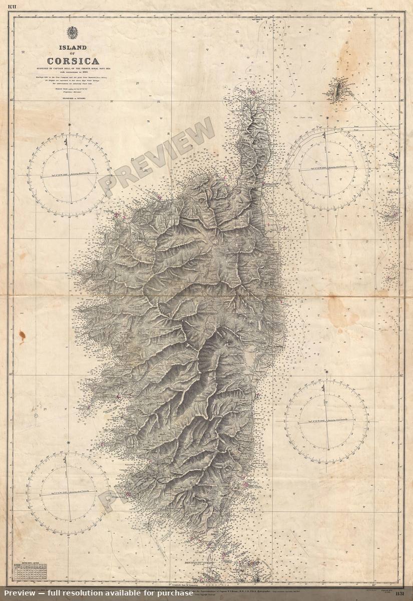 Antique map: Corsica, 1894