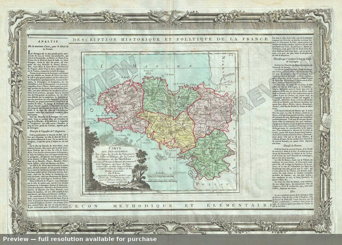 Antique map: Cote Du Nord Finisterre, 1786
