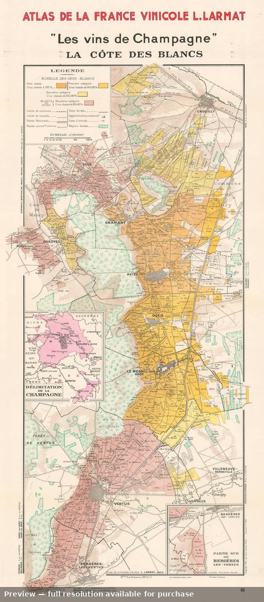 Antique map: Cotedes Blancs, 1944