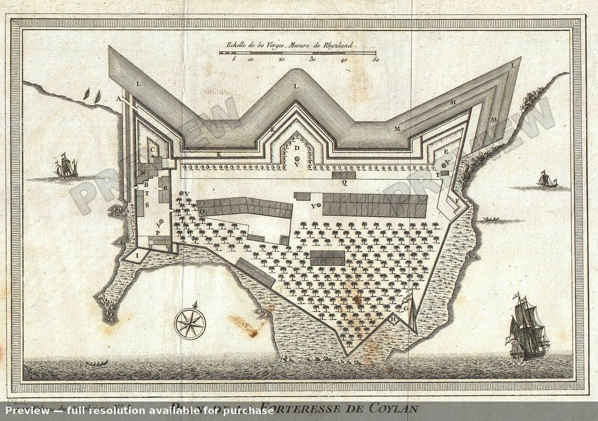 Antique map: Coylan, 1756, 1756