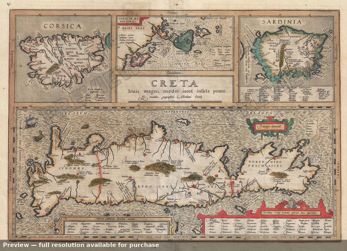 Antique map: Creta Louis Magni, 1584