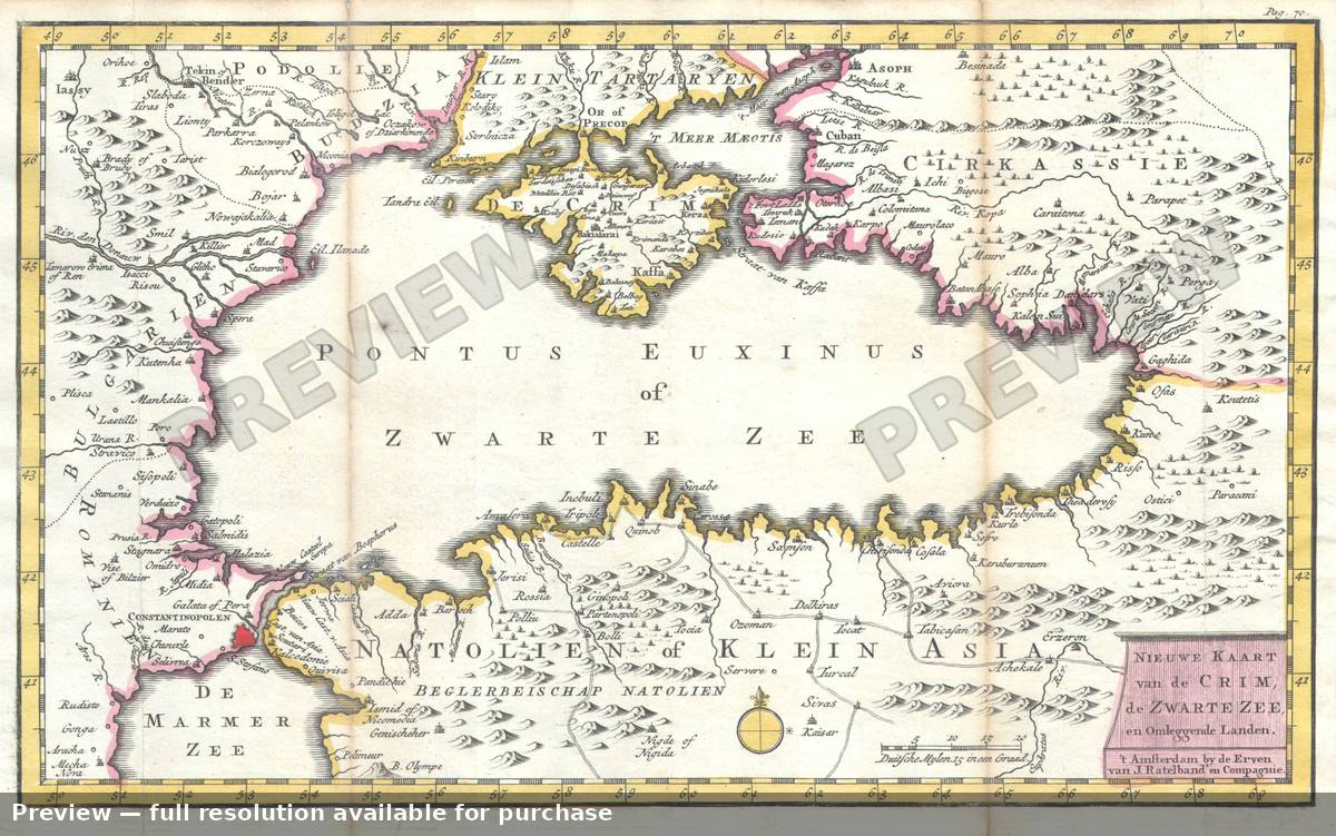 Antique map: Crimea, 1747