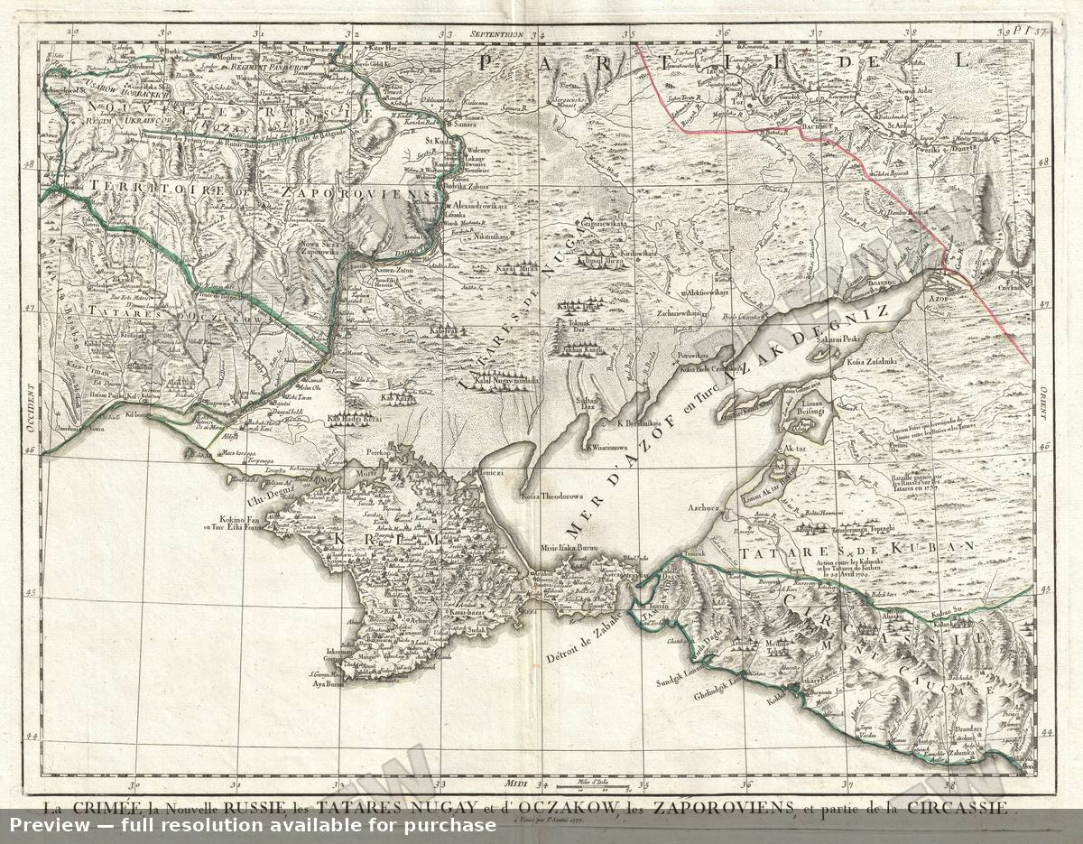 Antique map: Crimee, 1777, 1777