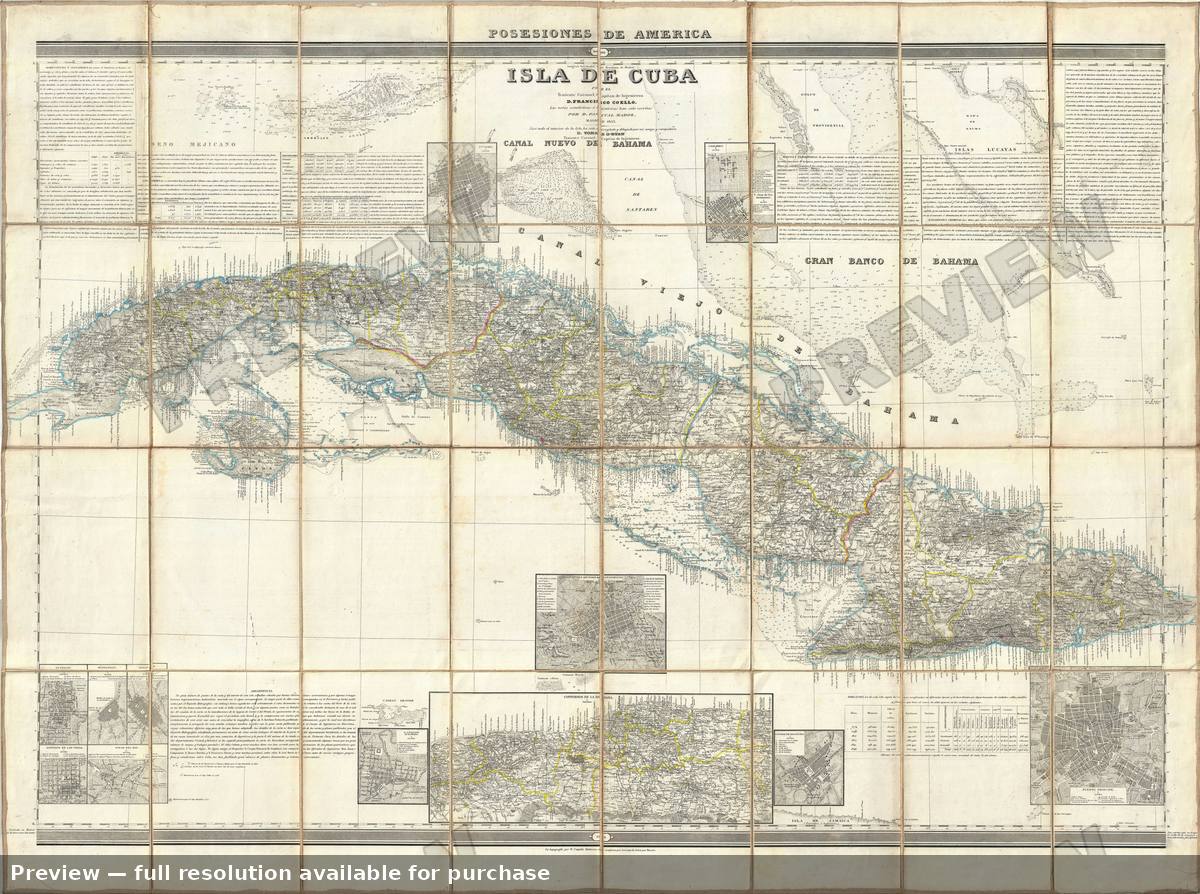 Antique map: Cuba, 1853