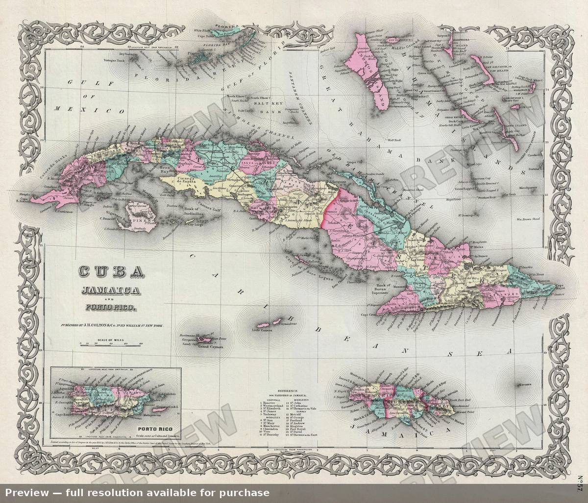 Antique map: Cuba, 1856