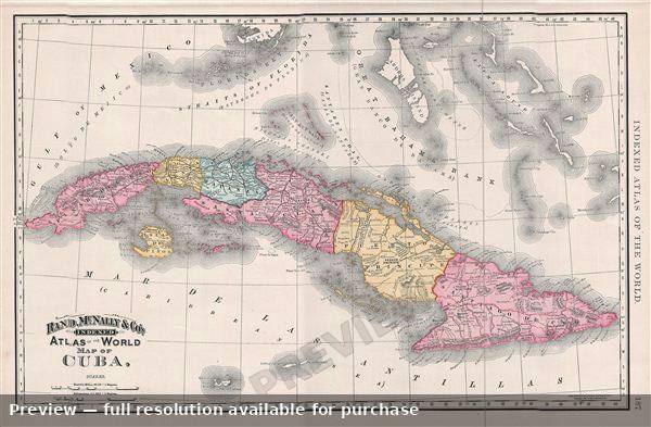 Antique map: Cuba, 1893, 1893
