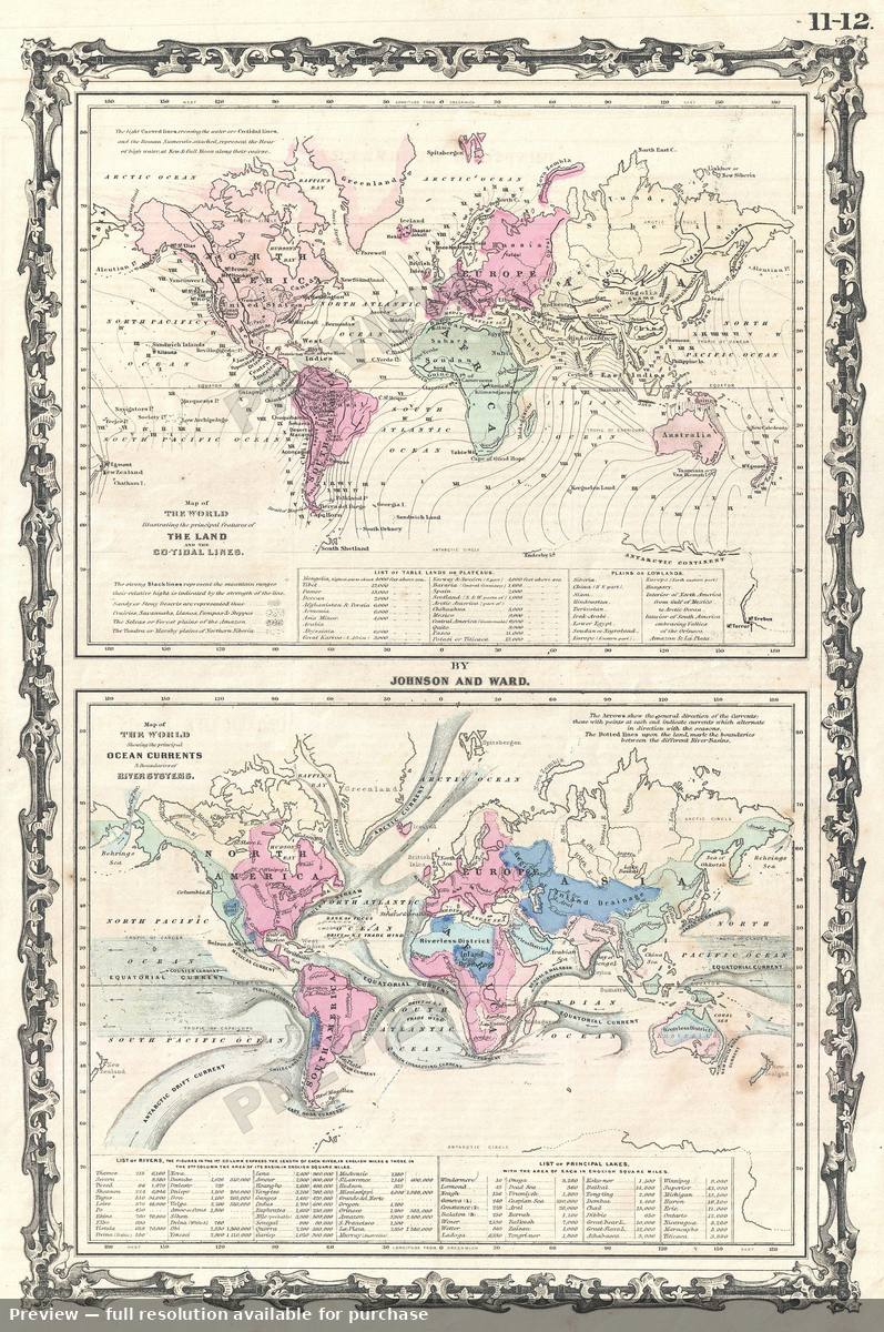 Antique map: Currents, 1862