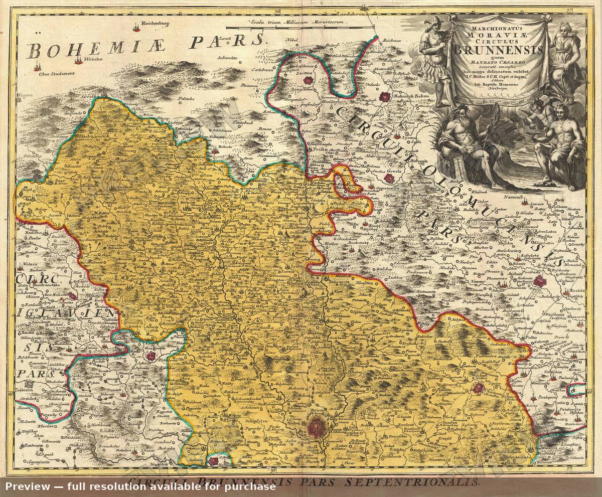 Antique map: Czech, 1720