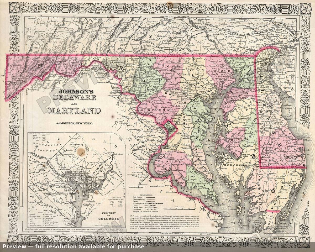 Antique map: DEMD, 1864