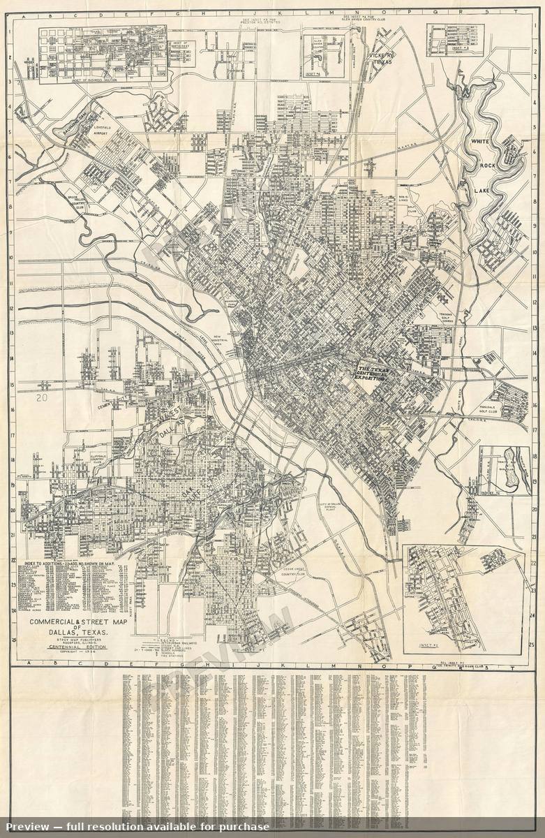 Antique map: Dallas, 1936, 1936