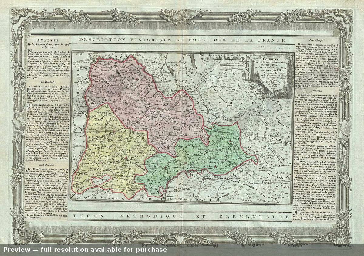 Antique map: Dauphine, 1786