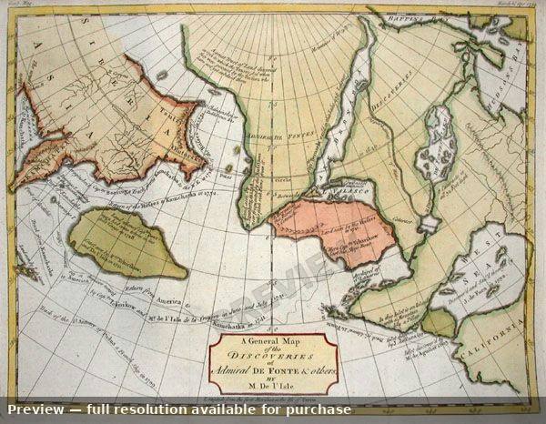 Antique map: De Fonte, 1754, 1754