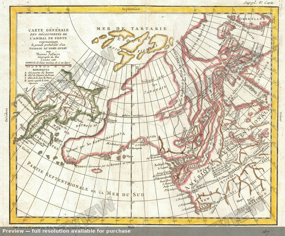 Antique map: De Fonte, 1768