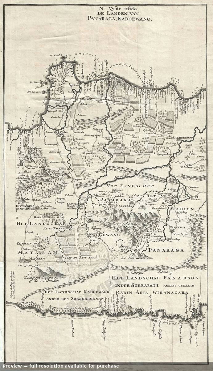 Antique map: De Landen Van Panaranga, 1726, 1726