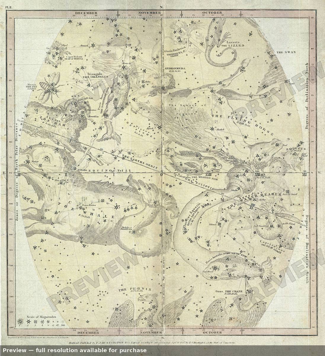 Antique map: Dec Nov Oct, 1835