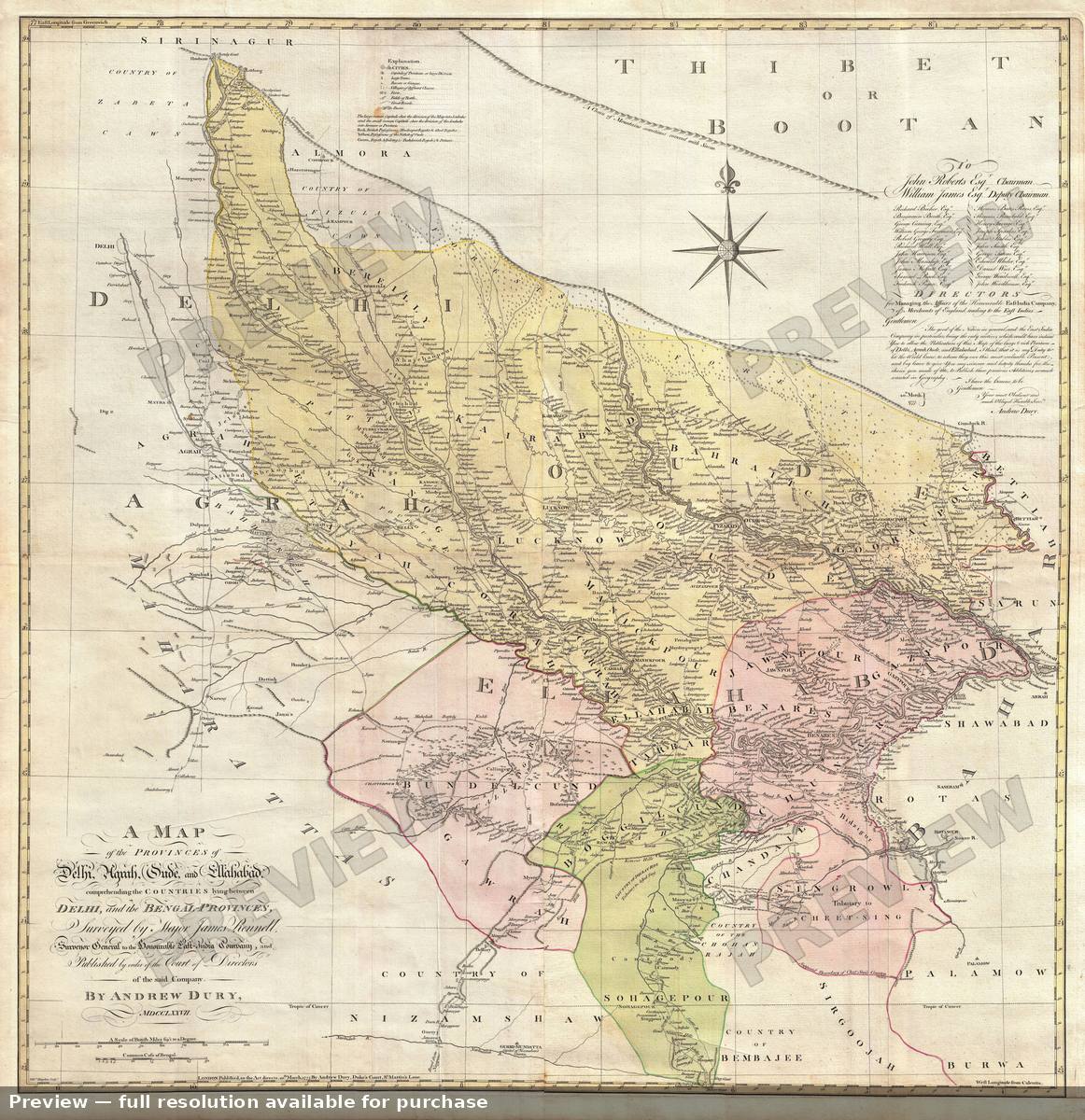 Antique map: Delhi Agrah, 1777