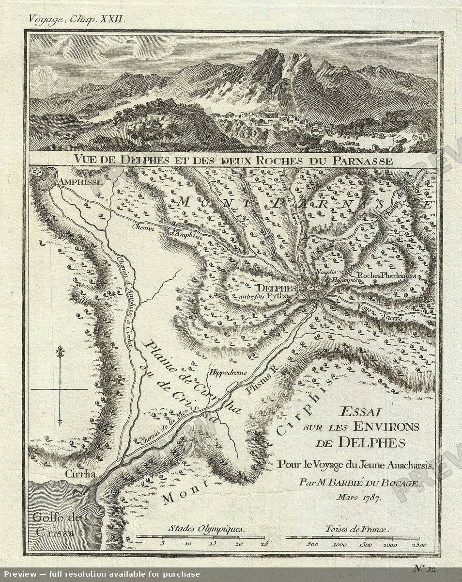 Antique map: Delphi, 1791, 1791