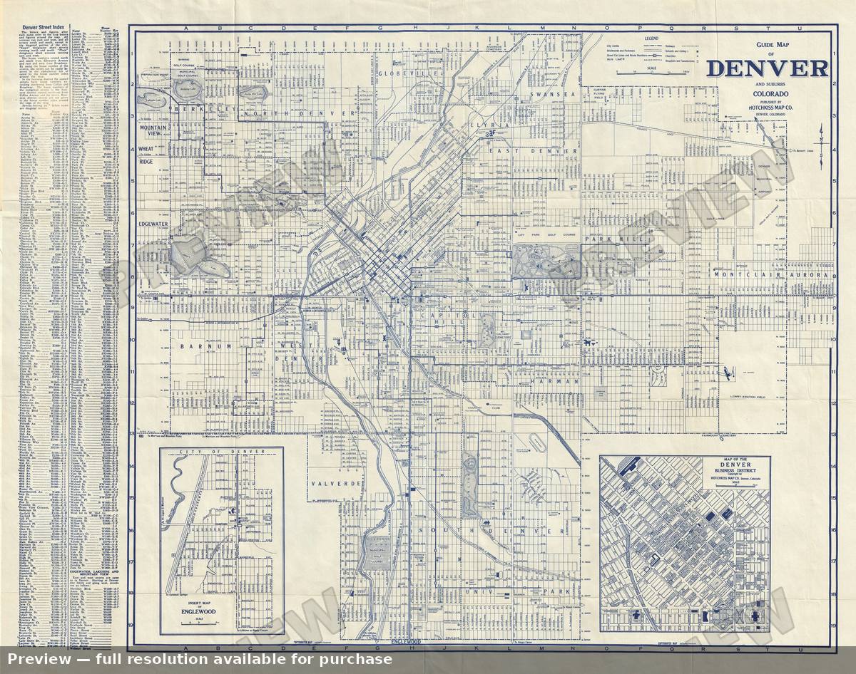 Antique map: Denver, 1947, 1947