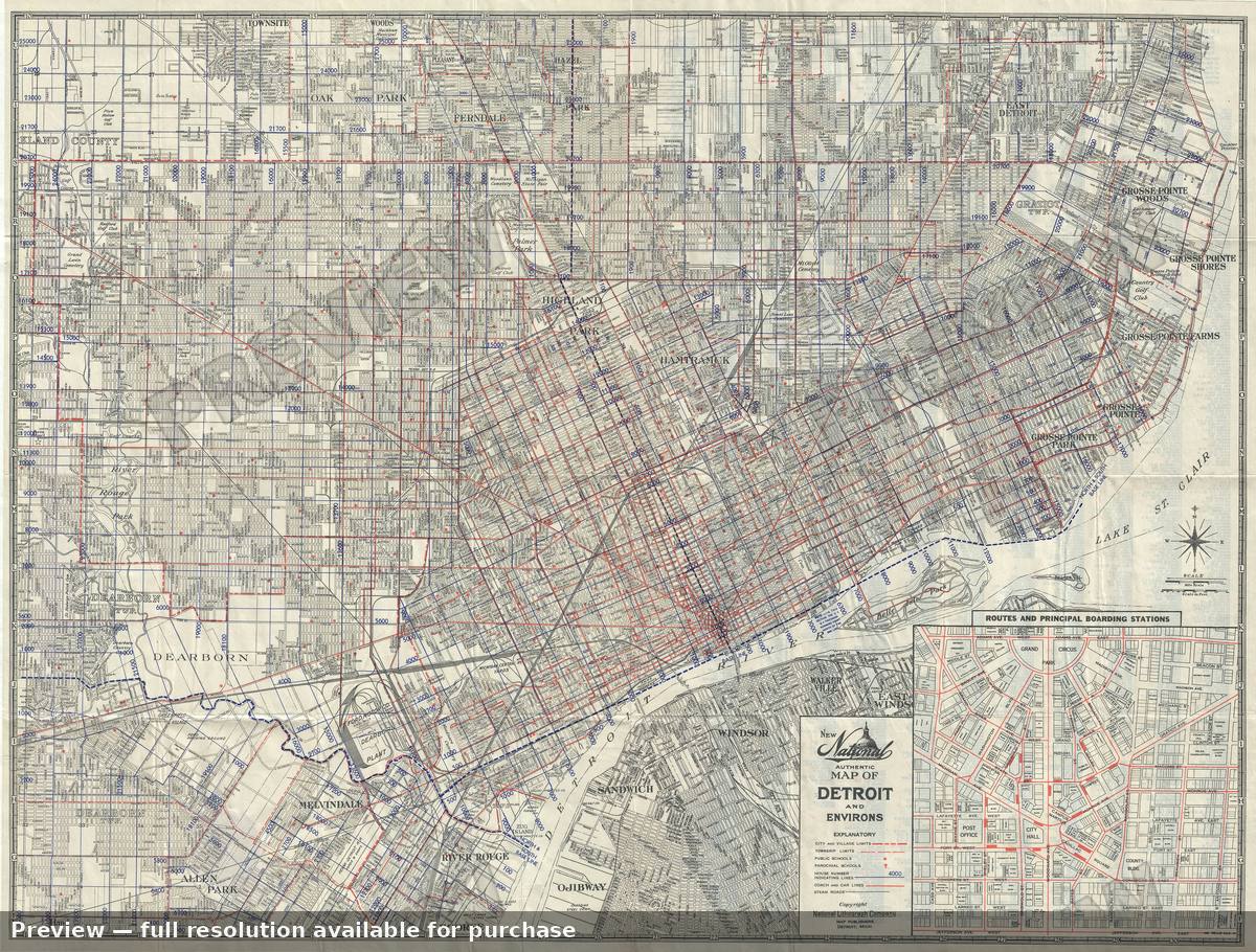 Antique map: Detroit, 1935, 1935