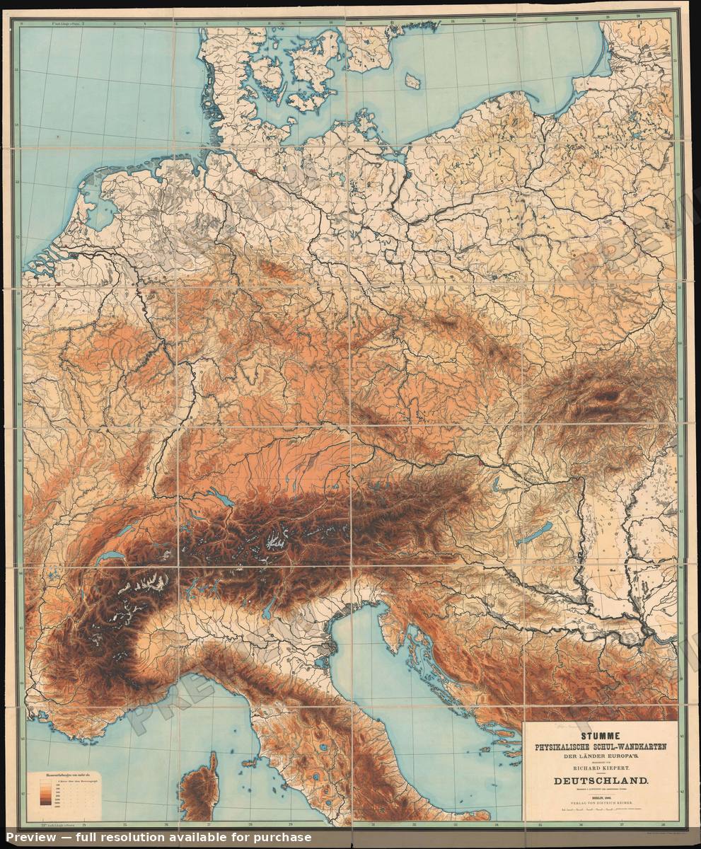 Antique map: Deutschland, 1886
