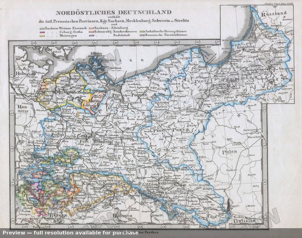 Antique map: Deutschland NE, 1862
