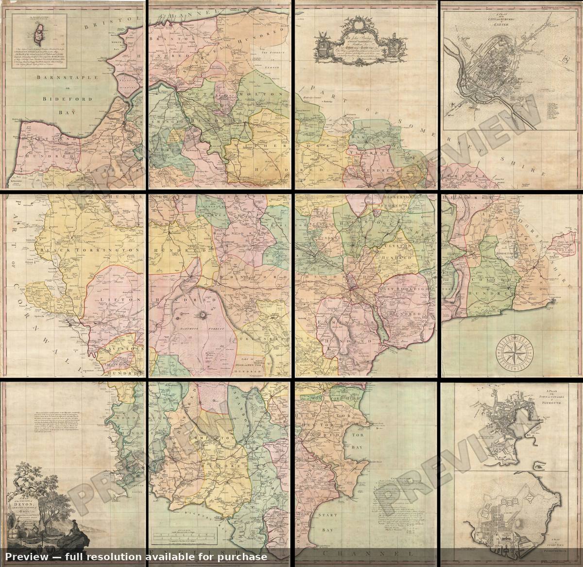 Antique map: Devon, 1765, 1765