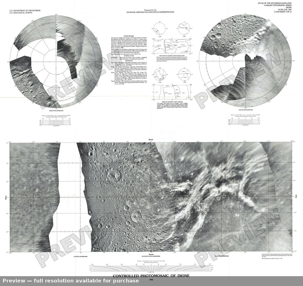 Antique map: Dione Photomosaic, 1992