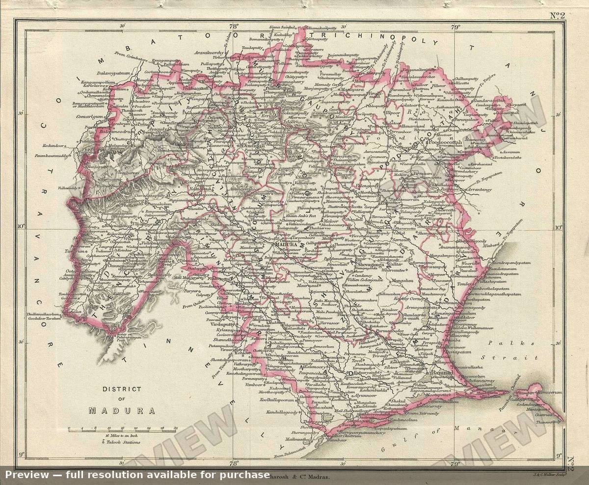 Antique map: District Madura, 1854, 1854